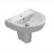 Round White Ceramic Semi-Pedestal Sink